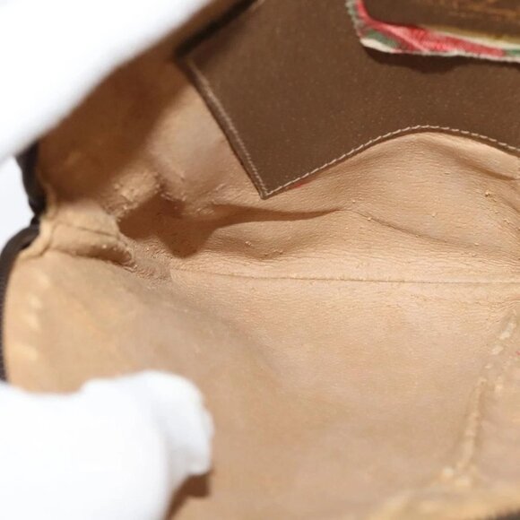 GUCCI GG Supreme Web Sherry Line Shoulder Bag PVC Beige 904 02 047 Auth 128433 - Picture 13 of 16